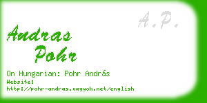 andras pohr business card